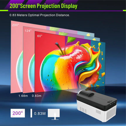 Full HD Smart Projector Android 11 WiFi 6 Dual Band 350 Lumens Portable Home Cinema