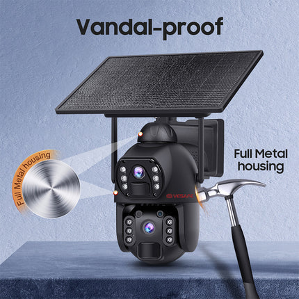 Solar Powered 6MP PTZ Security Camera 4G Always On Video