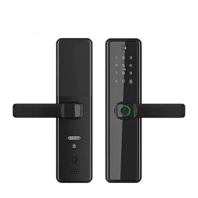 WiFi Smart Fingerprint Door Lock with HD Camera and Multi-Access for Wood Front Doors