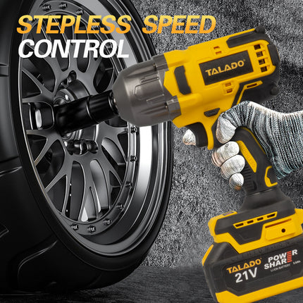 21V Cordless Impact Wrench Heavy Duty Brushless 1/2 Inch Drive with Lithium Battery