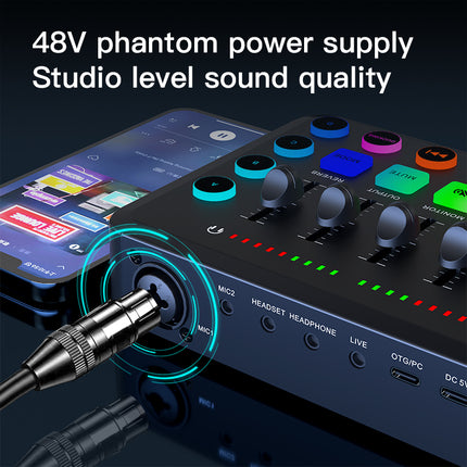 Rechargeable Bluetooth Microphone & Sound Card Kit for Livestream, Recording, Podcasting