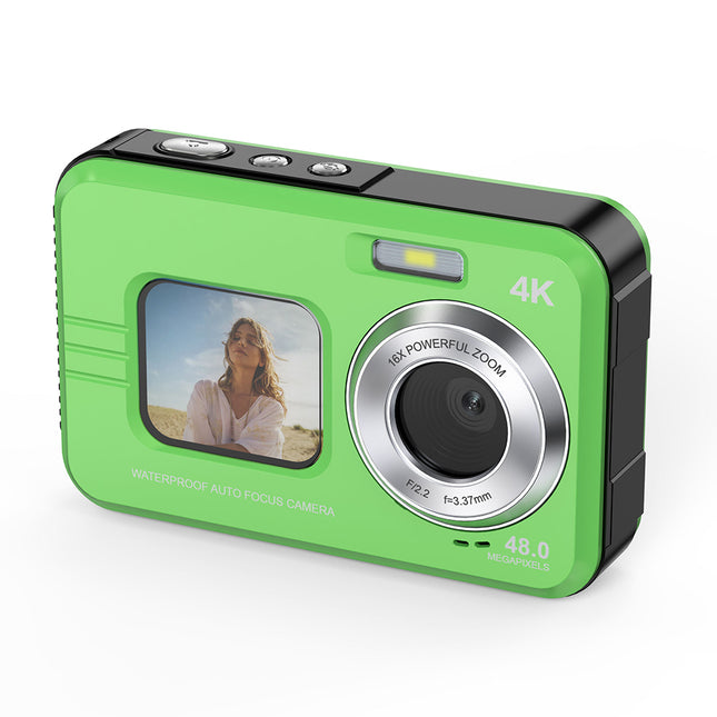 Portable 48MP Waterproof Digital Camera with Dual Screens and 4K Video for Travel and Underwater Use