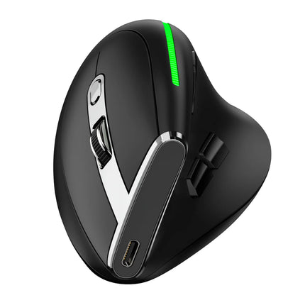 Wireless Ergonomic Vertical RGB Mouse with Rechargeable Battery, 6-Key Design, 2400 DPI for Desktop & Notebook
