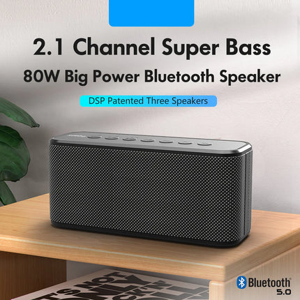 High-Performance 80W Bluetooth Party Speaker with Dual Pairing & 10,000mAh Power Bank