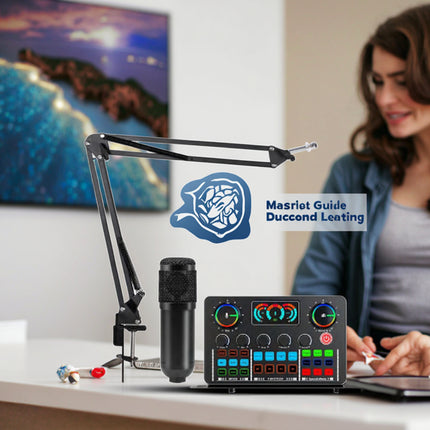 Portable Bluetooth Mixer with Microphone for Recording, Streaming & Mobile Use