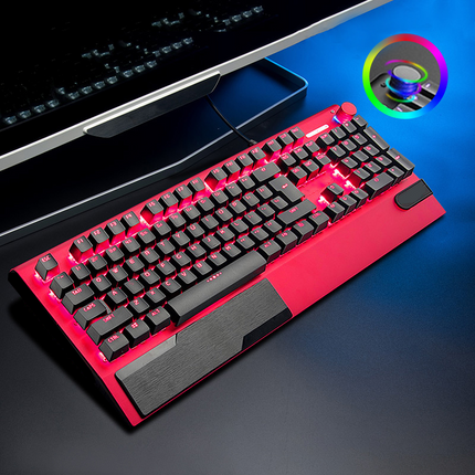 Wired Mechanical Keyboard 104-Key Full Size USB with RGB Backlight, Anti-Ghosting and Spill-Resistant Design