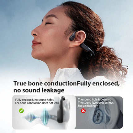Open-Ear Bone Conduction Headphones – IP68 Waterproof with Built-in MP3 Player
