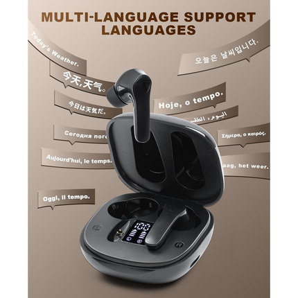 Portable AI Translation Wireless Earbuds with Noise Cancellation, Bluetooth 5.3, Type-C Charging