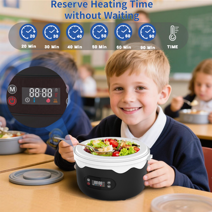 Portable Rechargeable Lunch Box – 1100ml Rice Bowl, 60W Fast Heating, 8000mAh Battery, Dual Power Bank Function