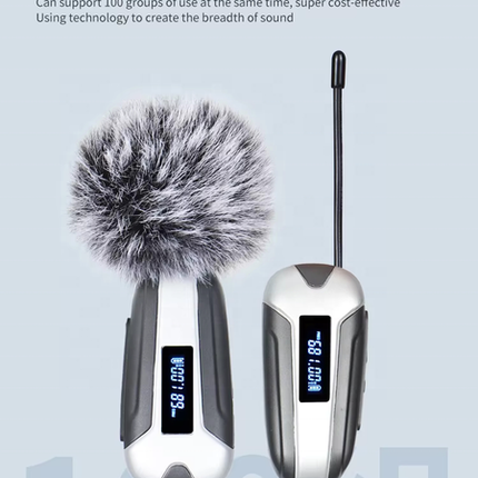 Wireless Headset Microphone System with Detachable Lavalier and Receiver