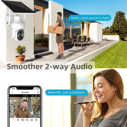 Outdoor 4G Solar Security Camera 3MP with Rechargeable Batteries White