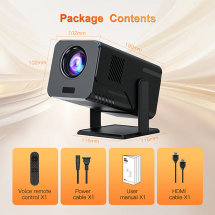 Portable 1080P Full HD Smart Projector with Android 13, WiFi, Bluetooth, 4K Support, Mini Home & Travel Projector