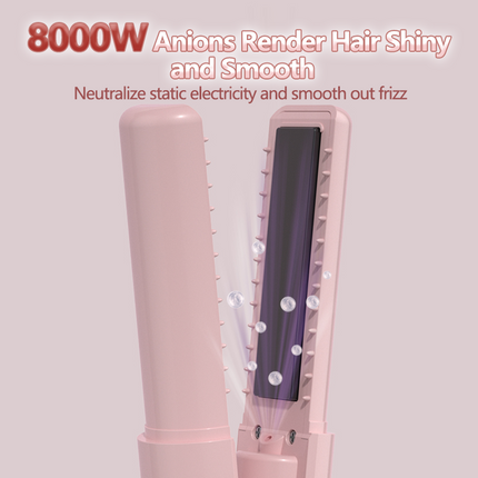 Portable Cordless Hair Straightener Brush 5000mAh Rechargeable 4 Temperature Settings