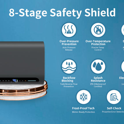 Electric Wall Mounted Hot Water System 50L 3000W Remote Control Home Hotel Use