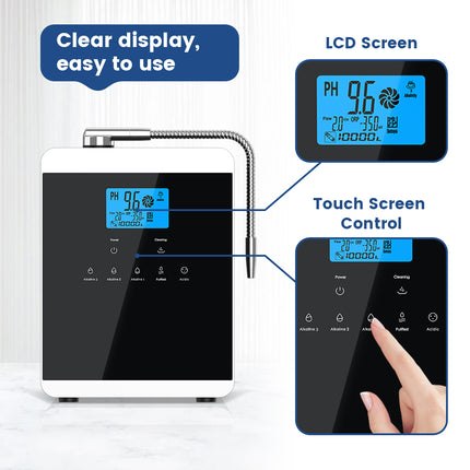 Electric Water Ionizer Machine with 5–11 Plates pH 4.5–10.5 Countertop Filtration System