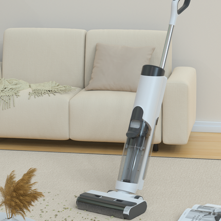 Digital Voice Alert Cordless Floor Washer with Single Roller Brush – Wet & Dry Cleaning