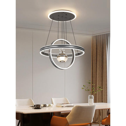 Minimalist LED Crystal Ceiling Light for Bedroom Dining Room Gold Finish
