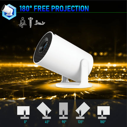 Portable 720P HD Smart LCD Projector Android 11 WiFi 6 Dual Band Bluetooth 5 Home Entertainment