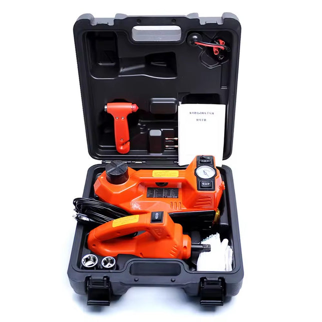 Electric 12V Vehicle Lift Kit with Hydraulic Jack & Power Wrench