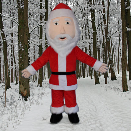 Cartoon Santa Mascot Outfit for Adults Soft EVA Plush Holiday Character Suit