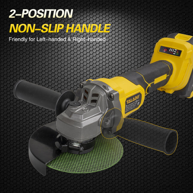 Heavy Duty Cordless Brushless Angle Grinder 21V 3Ah 100-125mm Disc Multi Speed for Cutting Demolition