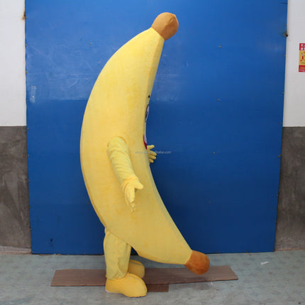 Adult Banana Mascot Outfit Soft Plush Full-Body Fruit Character Suit for Parties Events