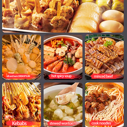 Countertop Oden Cooker 220V Electric Food Heating Pot for Street Food and Snacks