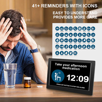 Smart 10” Internet-Connected Digital Alarm Clock with Weather Info & Wireless Time Update