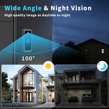 Smart Video Door Viewer with Indoor LCD Screen, Rechargeable Door Camera, Motion Alert & Weatherproof Design