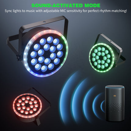 18x6W RGBW LED Par Can Stage Light for DJ Wedding Party Lighting
