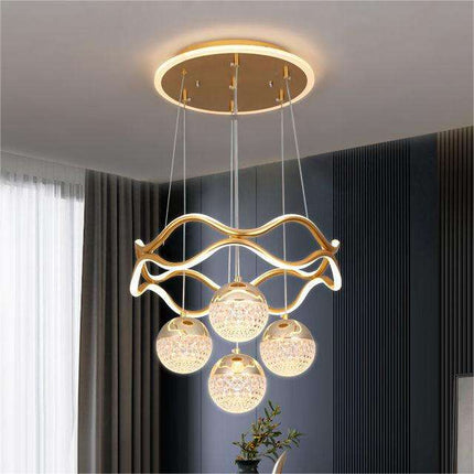 Modern Circular LED Pendant Ceiling Light Warm White Acrylic Ring Design Contemporary Indoor Lighting