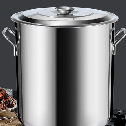 Large Capacity 201 Stainless Steel Stock Pot Commercial Cooking Pot for Gas and Induction Cookers