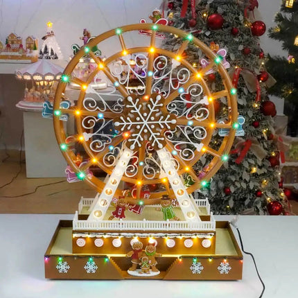 Rotating Christmas Ferris Wheel Ornament with LED Lights and Music
