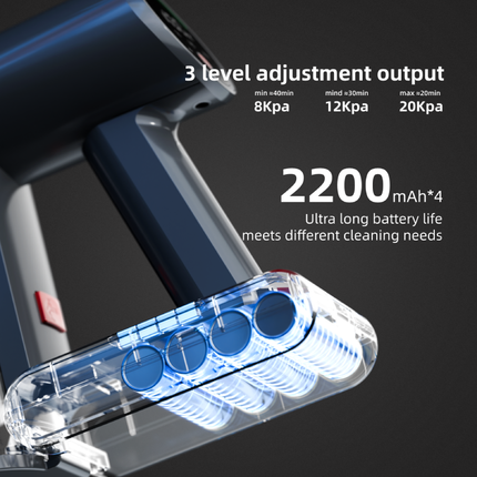 Portable Stick Vacuum Cleaner 25KPa Powerful Suction 3-Speed Lightweight Design for Daily Cleaning