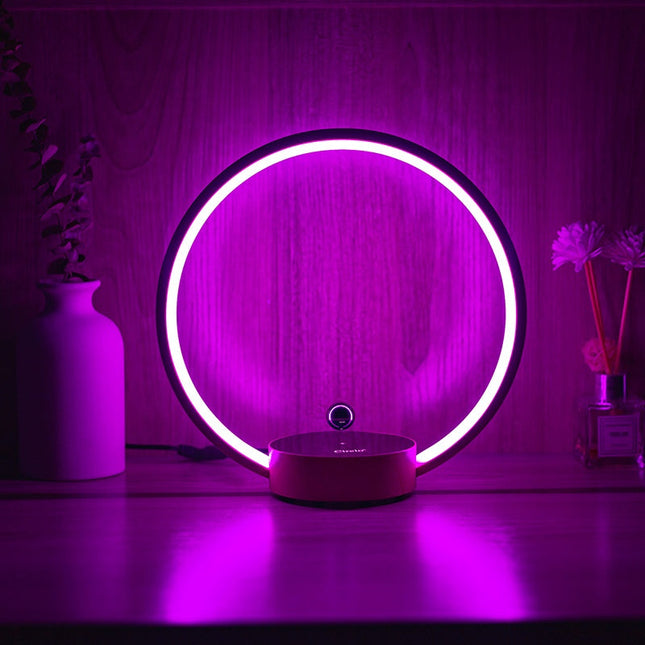Levitating Circle LED Table Lamp with Touch Control & Soft Warm Glow