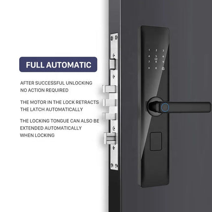Smart Fingerprint Door Lock with App Control, Key Access, and External Doorbell