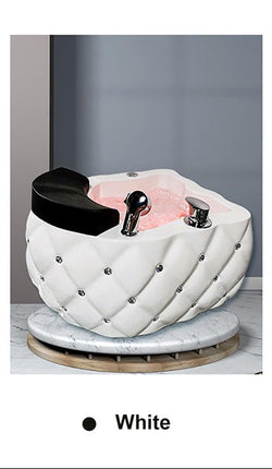 LED Jet Foot Spa Basin with Massage Bubbles, Electric Acrylic Pedicure Bath Bowl