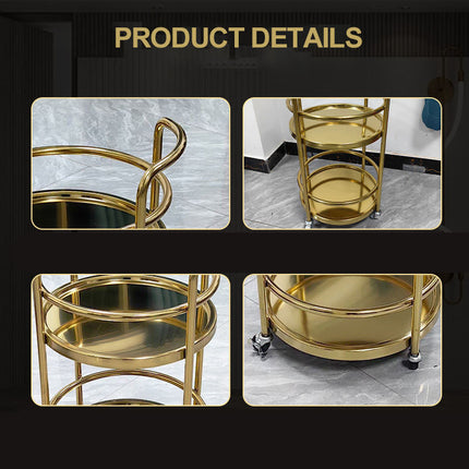 Modern 3-Layer Stainless Steel Buffet Server & Dining Cart with 10L Capacity