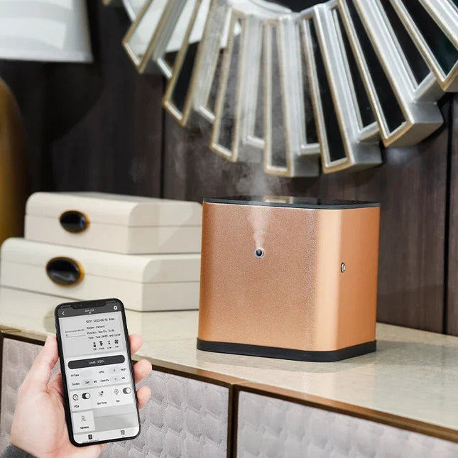Portable Ultrasonic Aroma Diffuser with Aluminum Alloy Body, 12W, 200ml – Black or Rose Gold