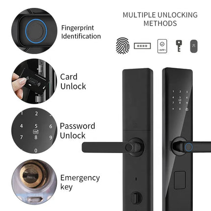 Smart Fingerprint Door Lock with App Control, Key Access, and External Doorbell