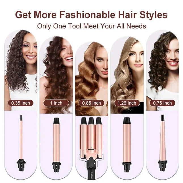 Professional Ceramic Hair Curl Wand with Digital Heat Control