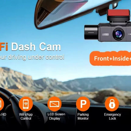 4K WiFi Dash Camera with Triple Recording and Parking Monitoring Support