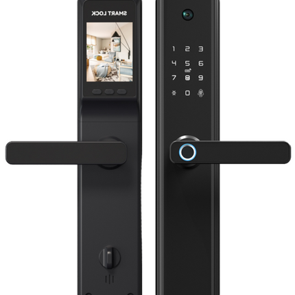 Waterproof Smart Fingerprint & App Sliding Door Lock with HD Camera and Password Access