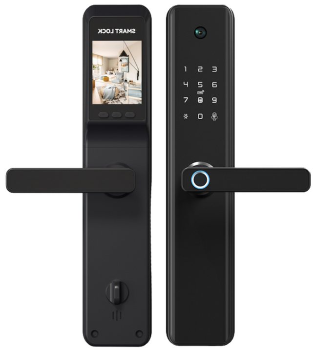 Waterproof Smart Fingerprint & App Sliding Door Lock with HD Camera and Password Access