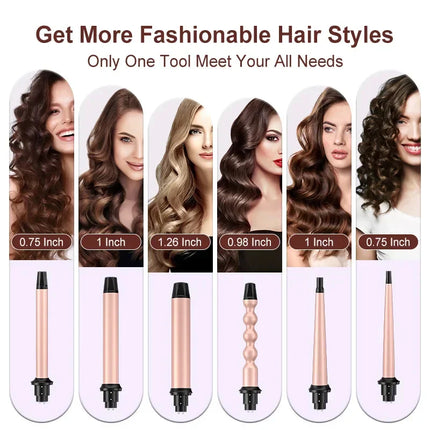 Professional Ceramic Hair Curl Wand with Digital Heat Control