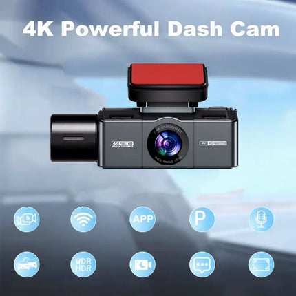 4K WiFi Dash Camera with Triple Recording and Parking Monitoring Support