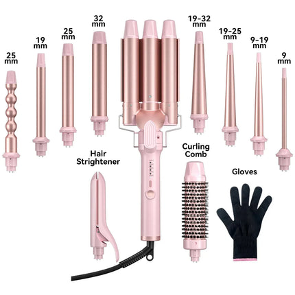 Professional Ceramic Hair Curl Wand with Digital Heat Control