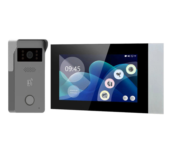 Smart 2-Wire Video Intercom System with 7" Monitor, 1080P IR Camera & RFID Unlock