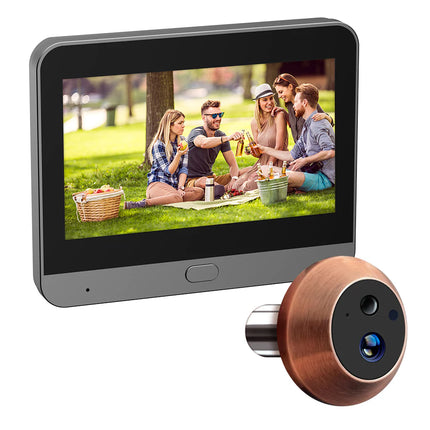 Wireless Smart Door Viewer Camera with Mobile Access, PIR Alerts & 4.3" Screen