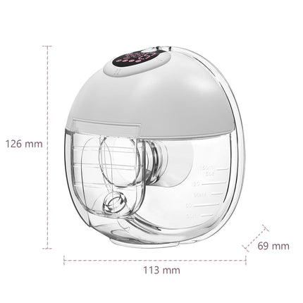 Wearable Electric Breast Pump Hands Free Rechargeable Milk Extractor with Variable Flow Control